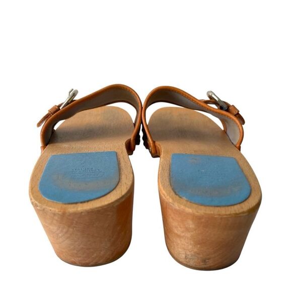 Vintage Coach Striped Canvas Vachetta Sandal Mid Heel in Size 8 - Picture 5 of 16